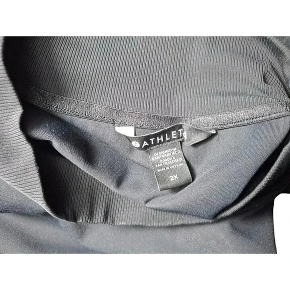 Athleta Size Large Black Venice Mock High Neck Long Sleeve Active Sweatshirt - Picture 8 of 8